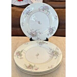 Theodore Haviland New York Set Of 4 Apple Blossom Dinner Plates Vintage 10 3/4"